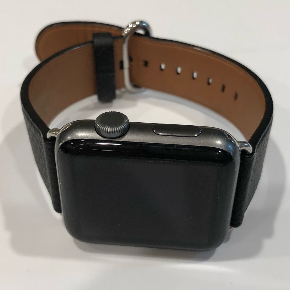 Apple Watch Genuine Leather Band 42mm. Black.